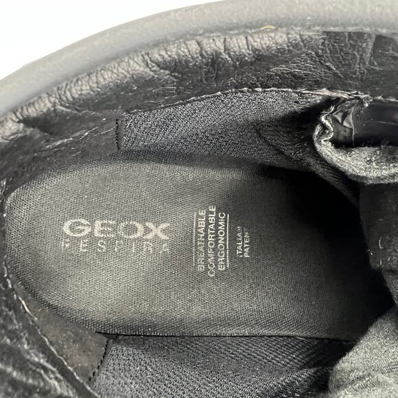 Geox Respira Leather Boots Amphibiox Waterproof Black - Picture 3 of 14